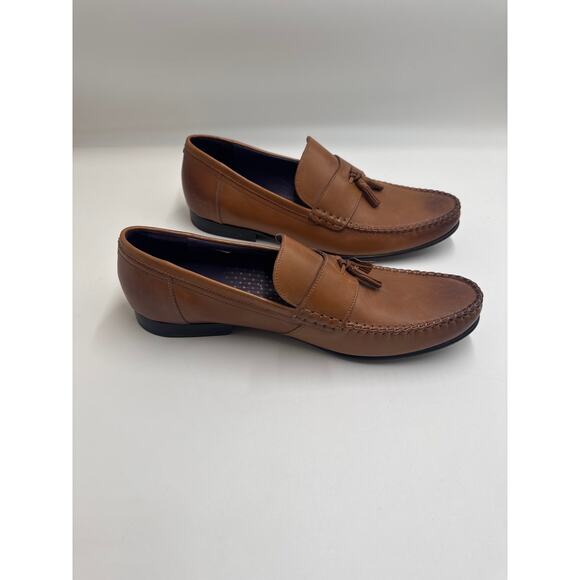 Ted Baker Simbaa Tassel Loafers Men\'s US 9 Brown Leather Slip On Dress Shoes